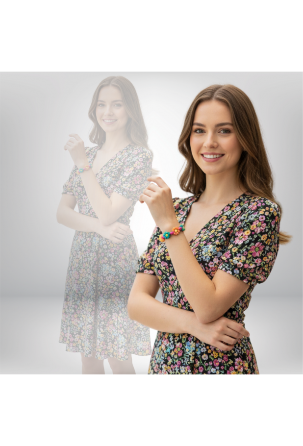 Çiçek Desenli Bileklik